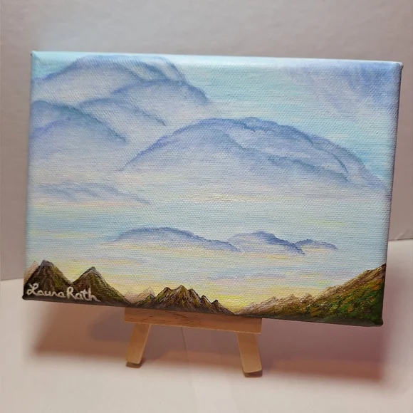 Floating Cloud Mountainside Hand-painted Canvas - Picture 2 of 8